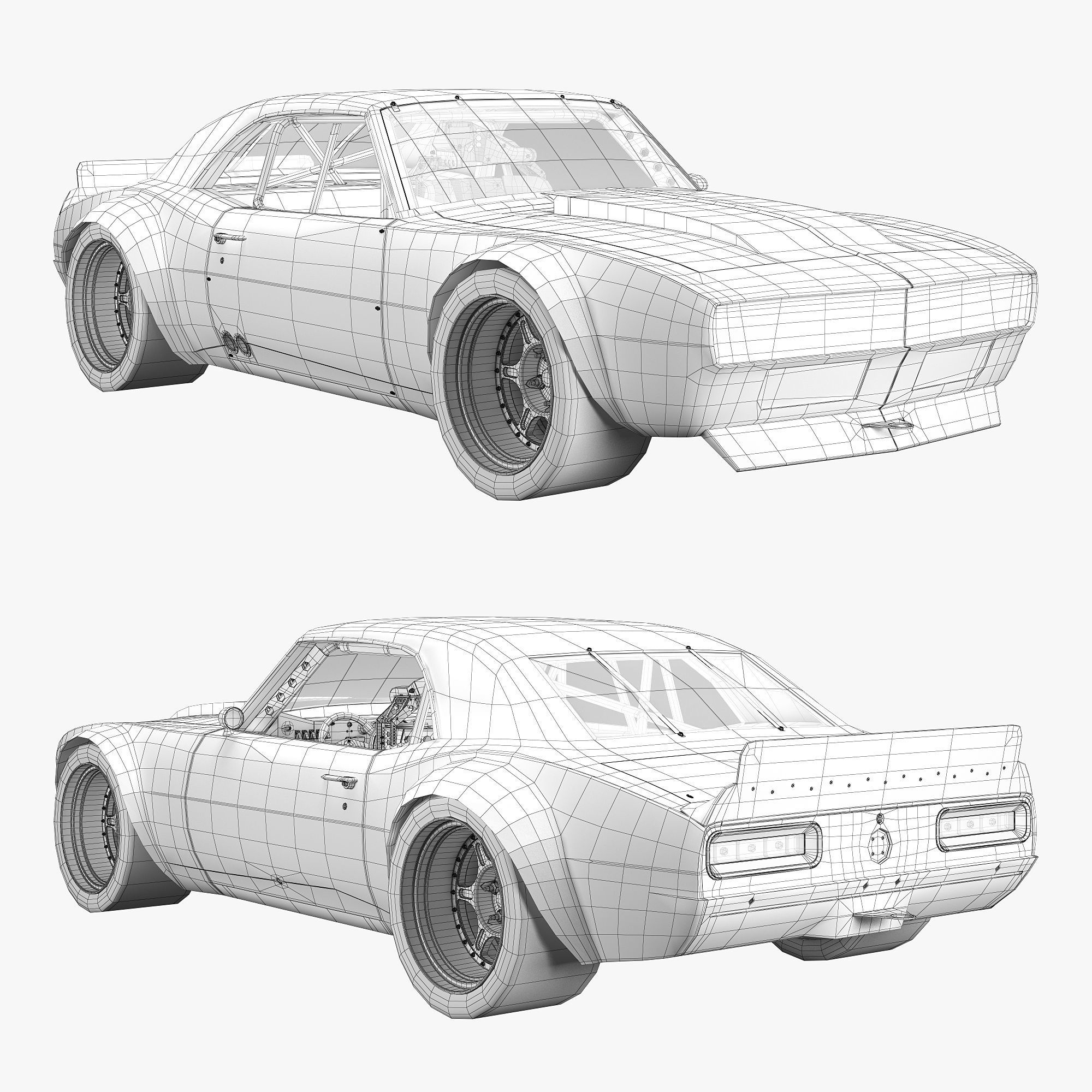 Chevrolet camaro gulf racing 1968 3D model_12