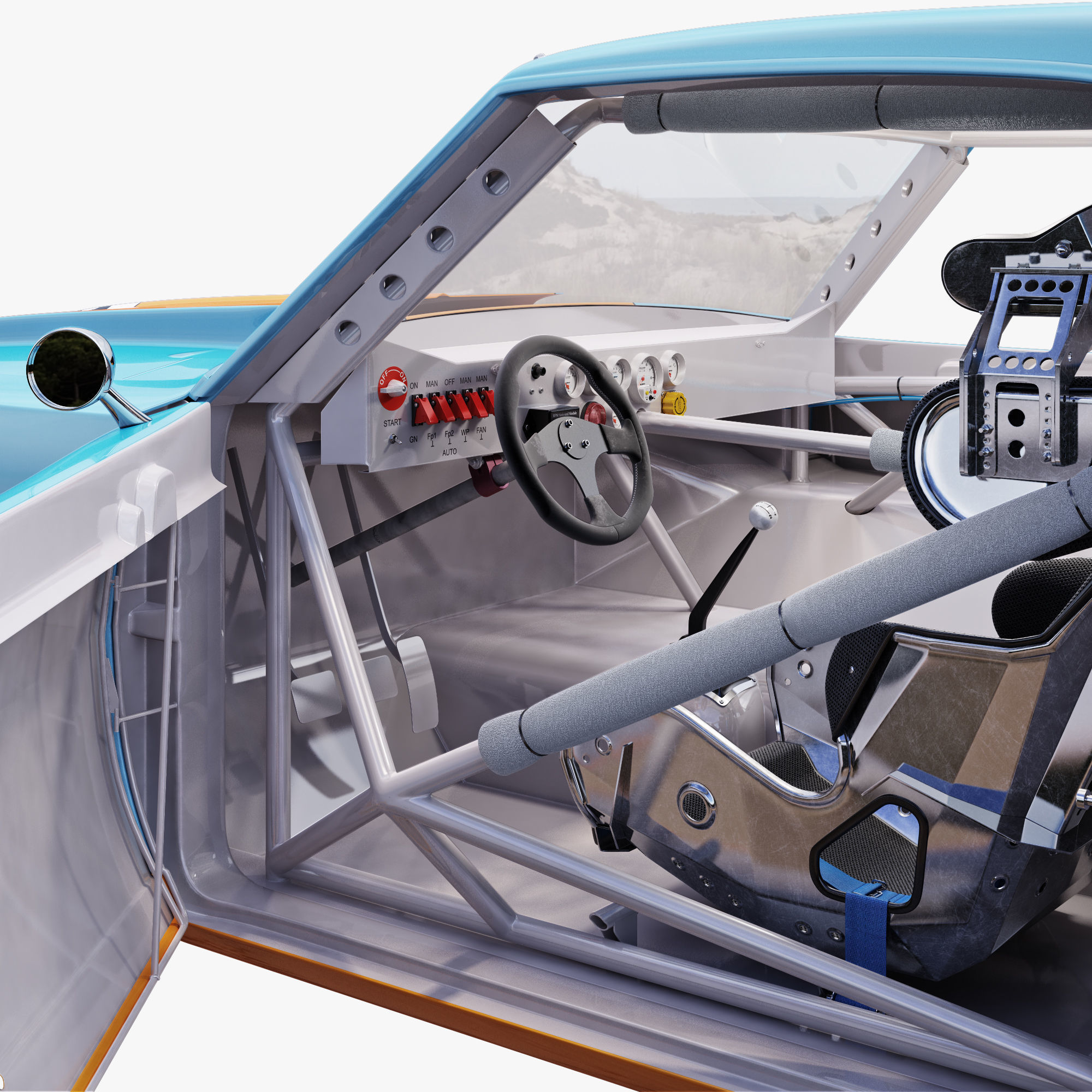 Chevrolet camaro gulf racing 1968 3D model_3