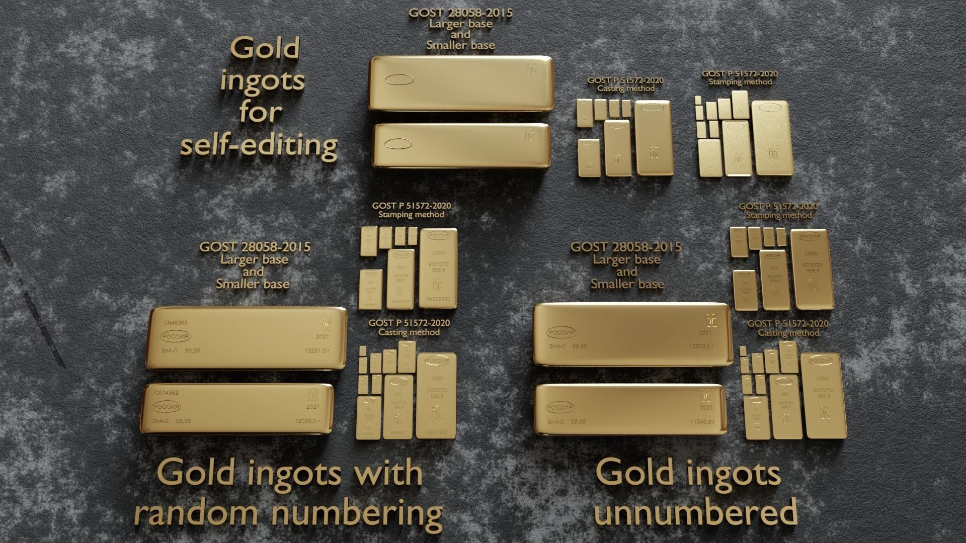 Russian standard gold bars 3D model_18