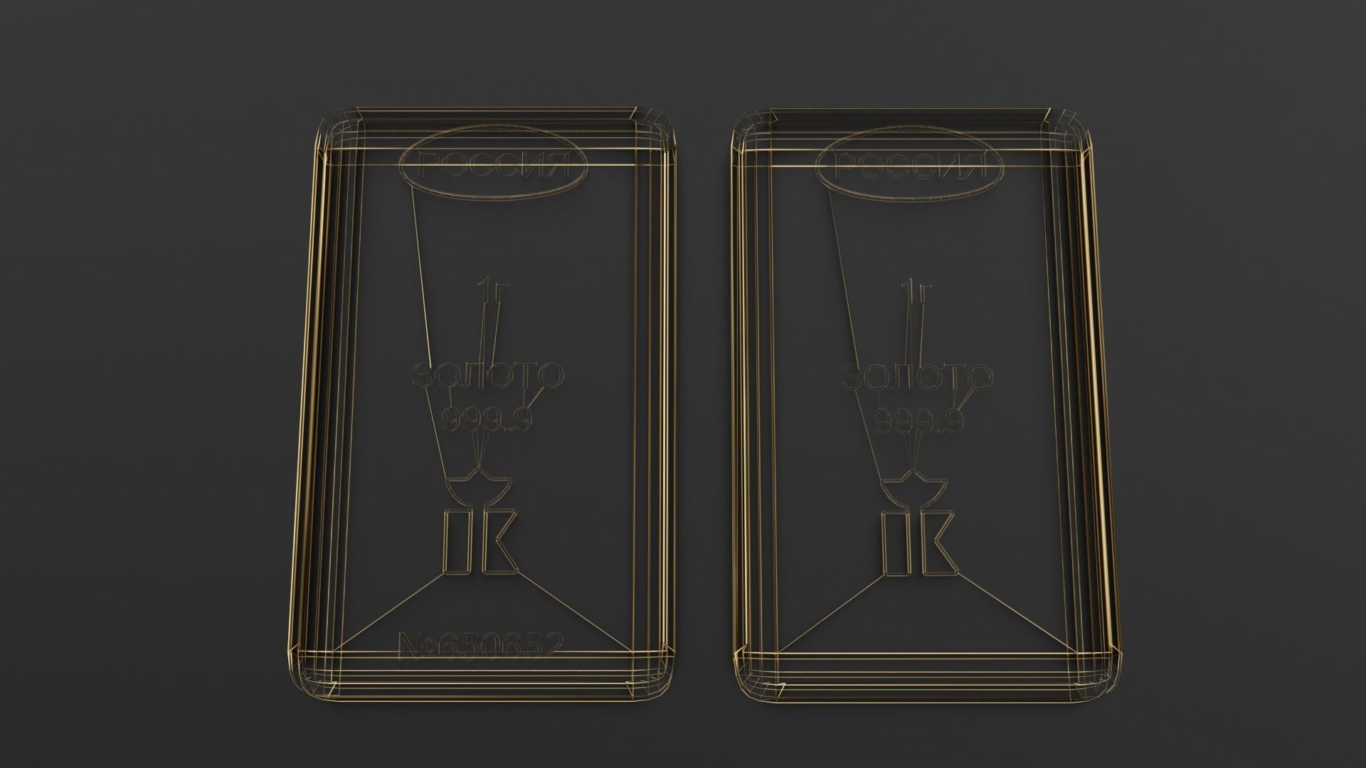 Russian standard gold bars 3D model_58