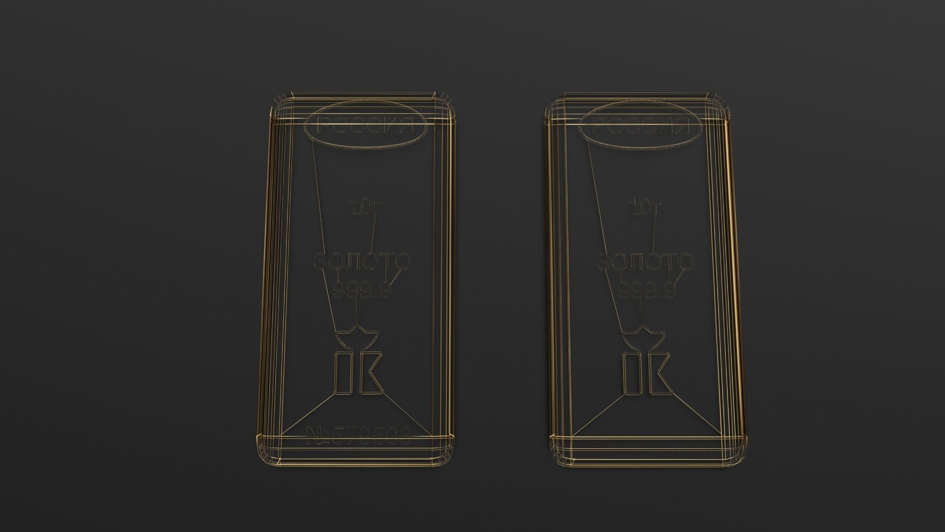 Russian standard gold bars 3D model_54