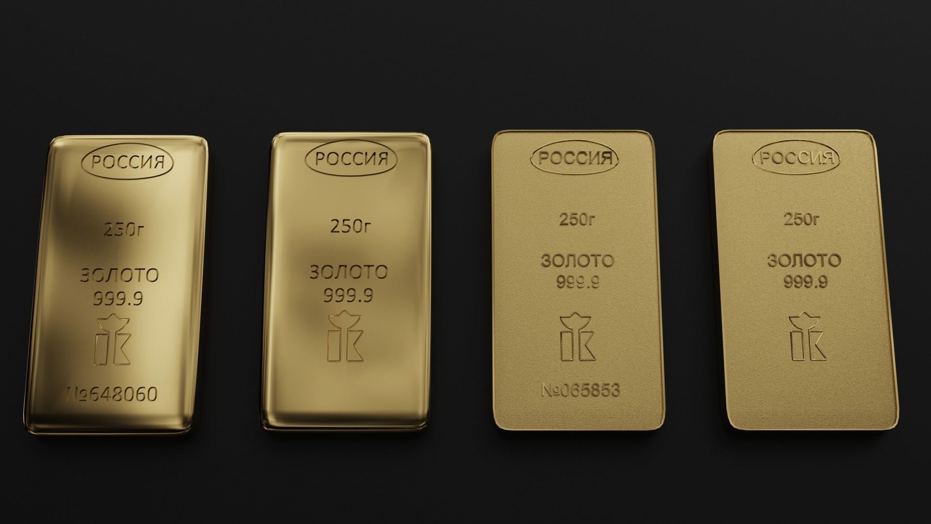 Russian standard gold bars 3D model_37