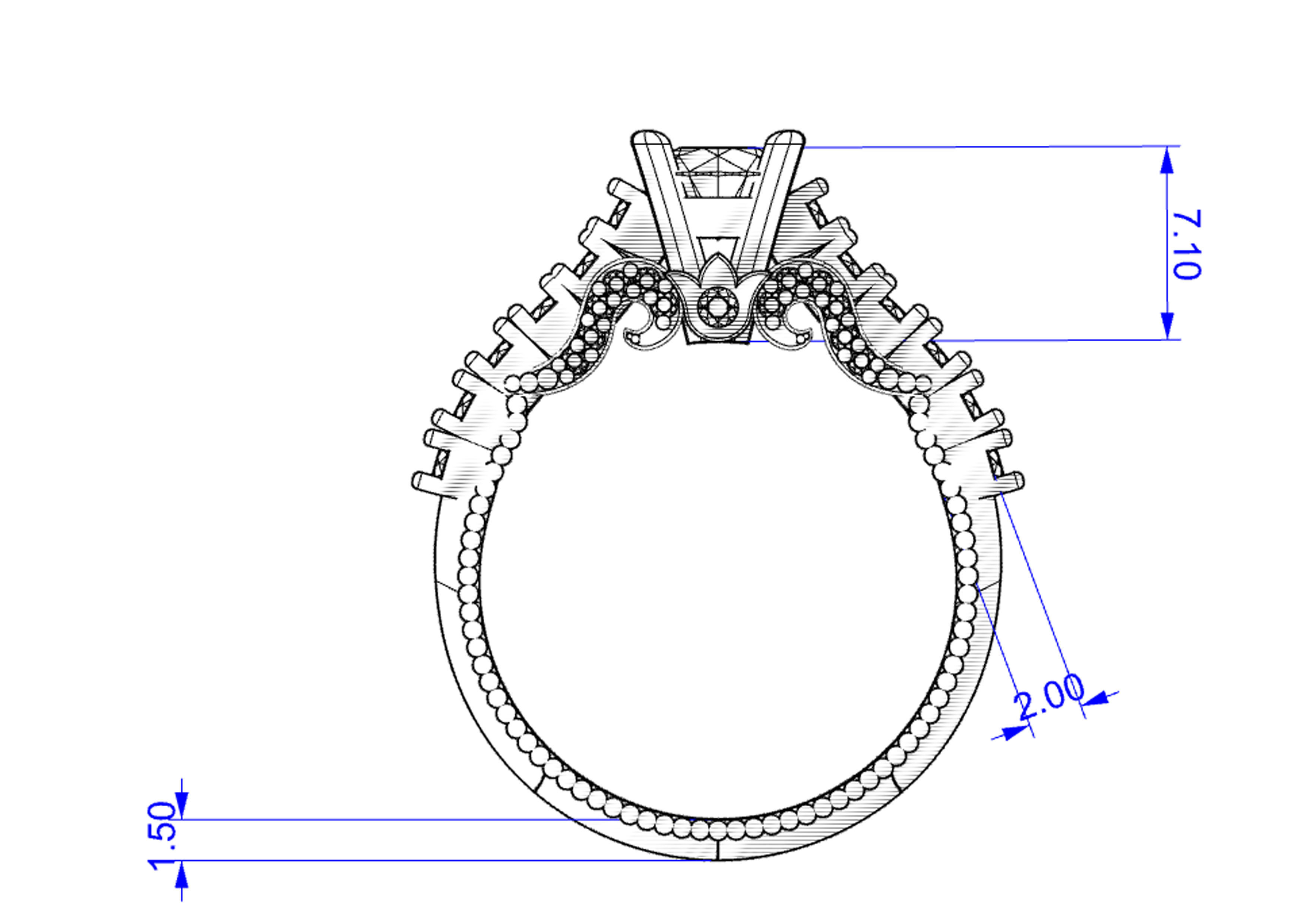 Solitaire Ring 3D print model_12