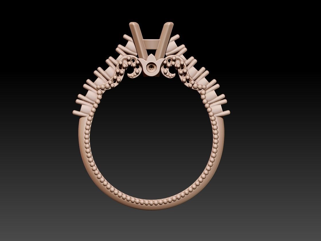 Solitaire Ring 3D print model_7