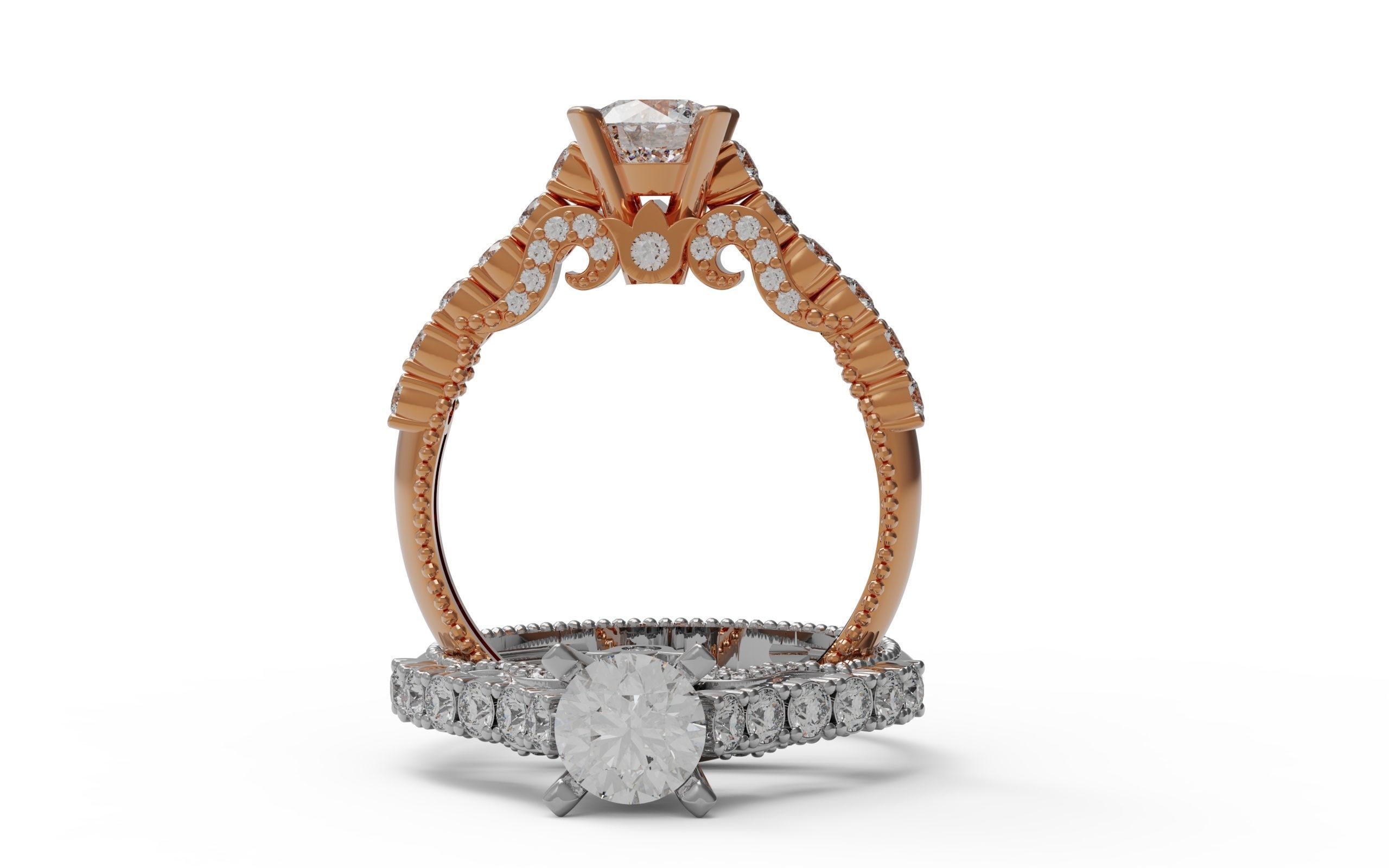 Solitaire Ring 3D print model_1