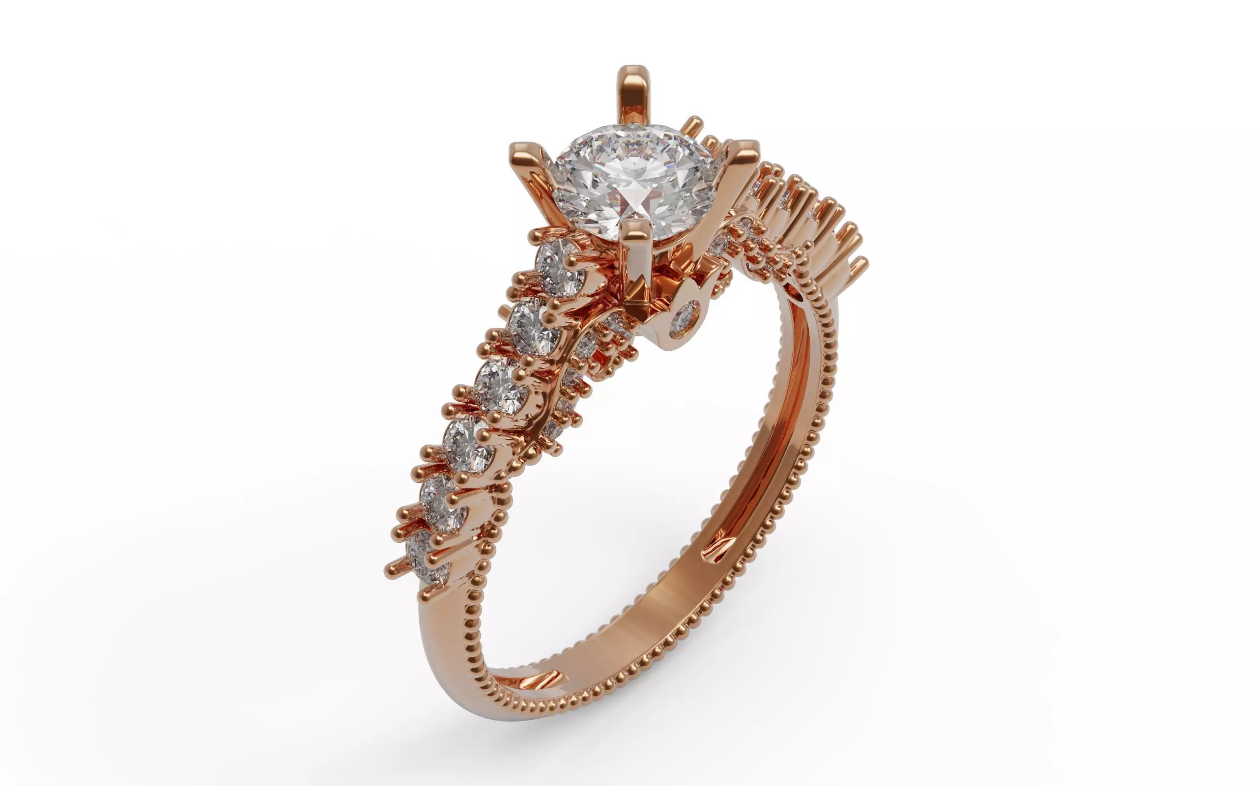 Solitaire Ring 3D print model_0