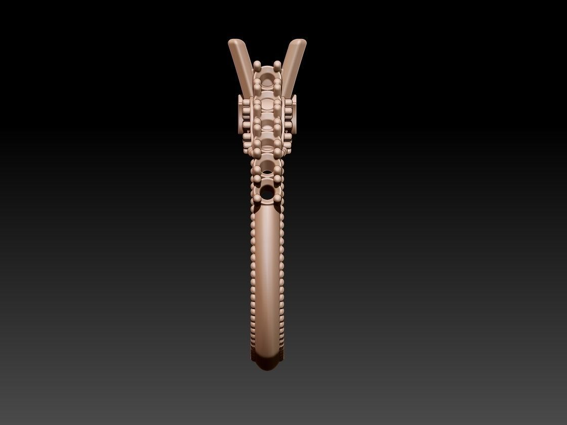 Solitaire Ring 3D print model_9