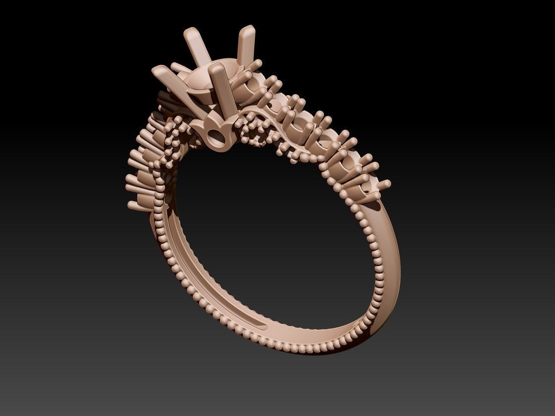 Solitaire Ring 3D print model_2