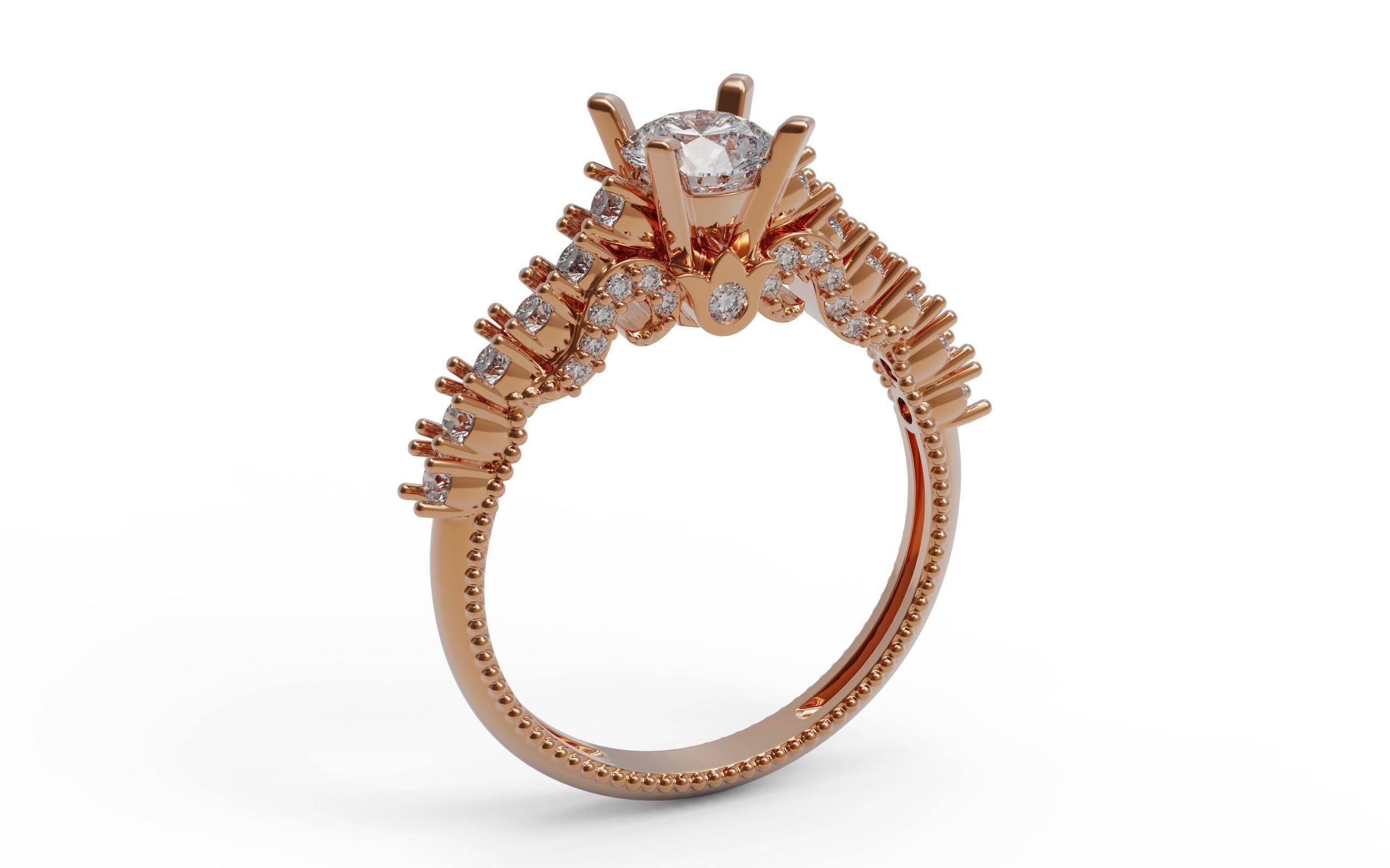 Solitaire Ring 3D print model_4