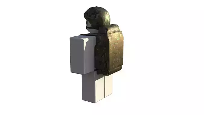 Roblox r6 soldier with helmet and backpack Low-poly 3D model