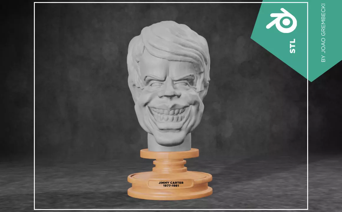 Jimmy Carter caricature STL 3D print model