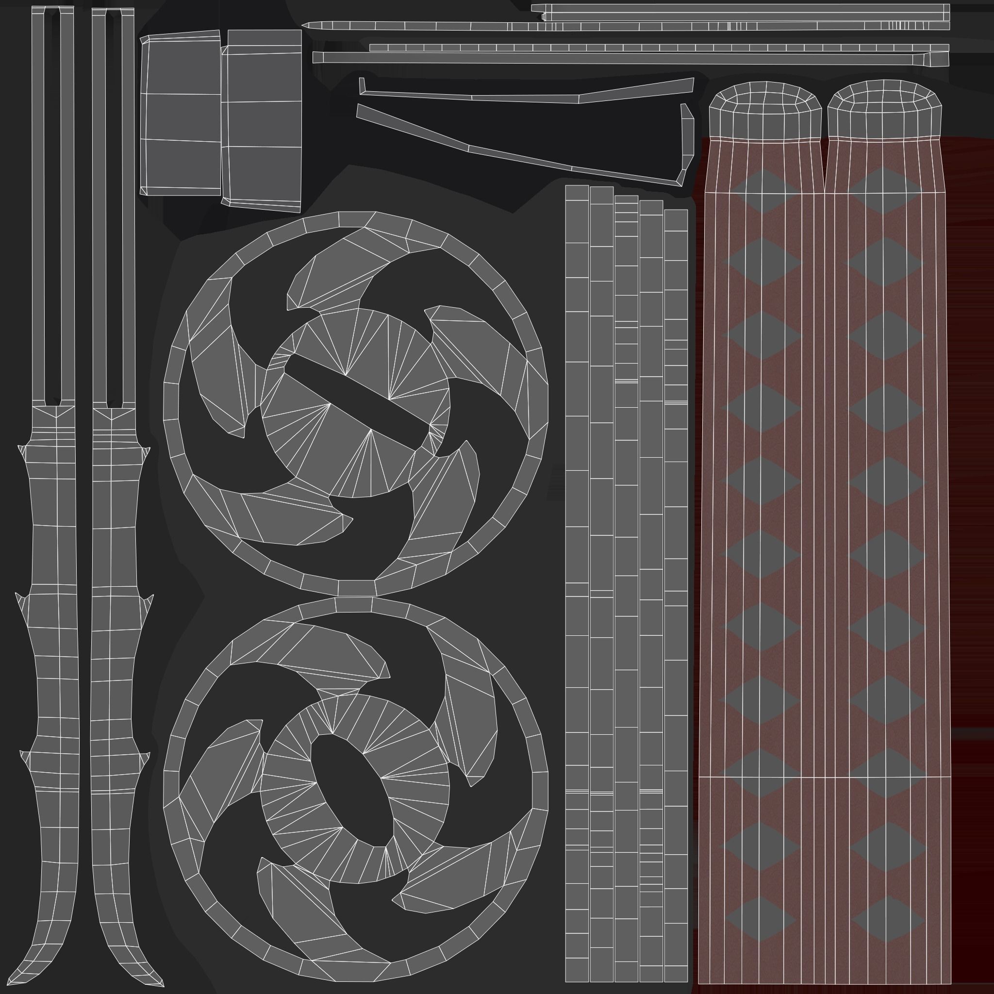 Katana samurai sword Low-poly 3D model_9