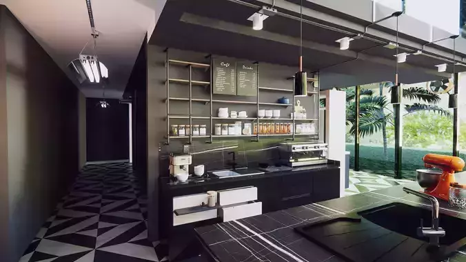 Modern Concept Cafe Model