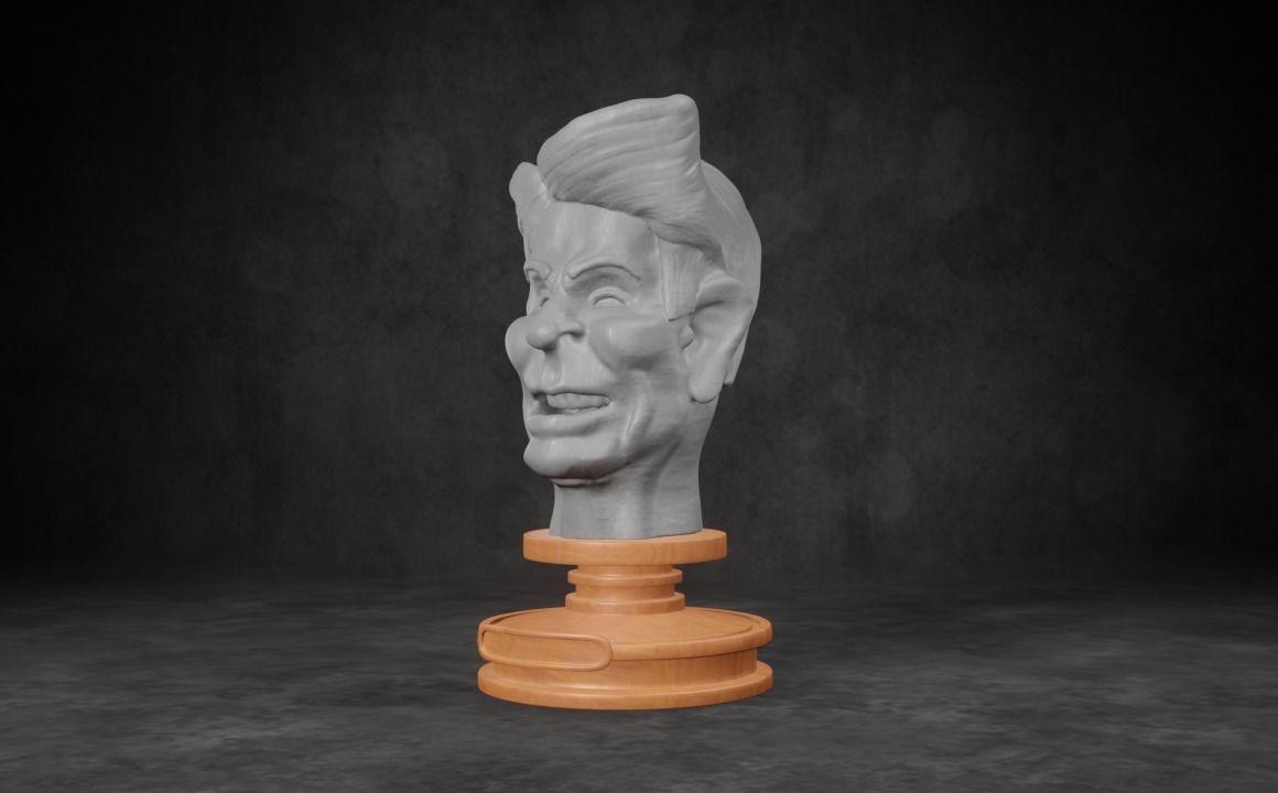 Ronald Reagan caricature STL 3D print model_12