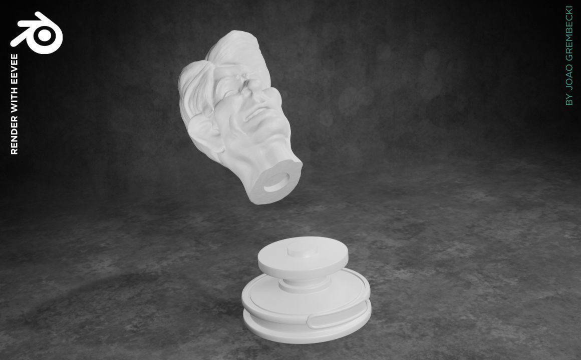 Ronald Reagan caricature STL 3D print model_3