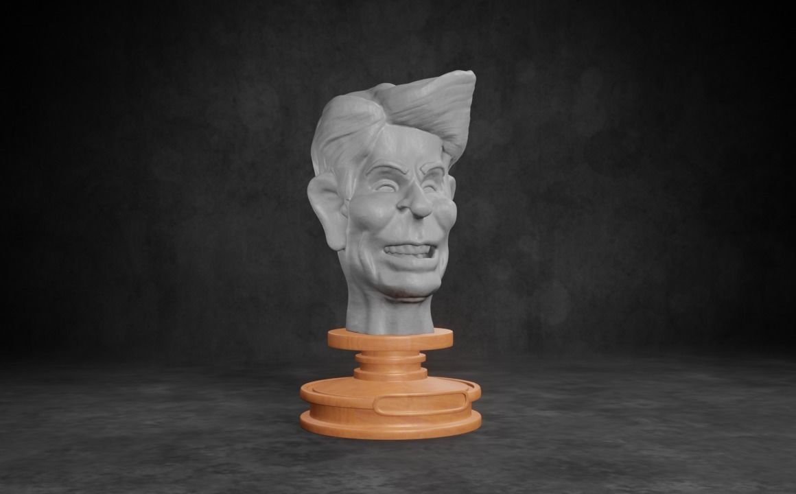 Ronald Reagan caricature STL 3D print model_6