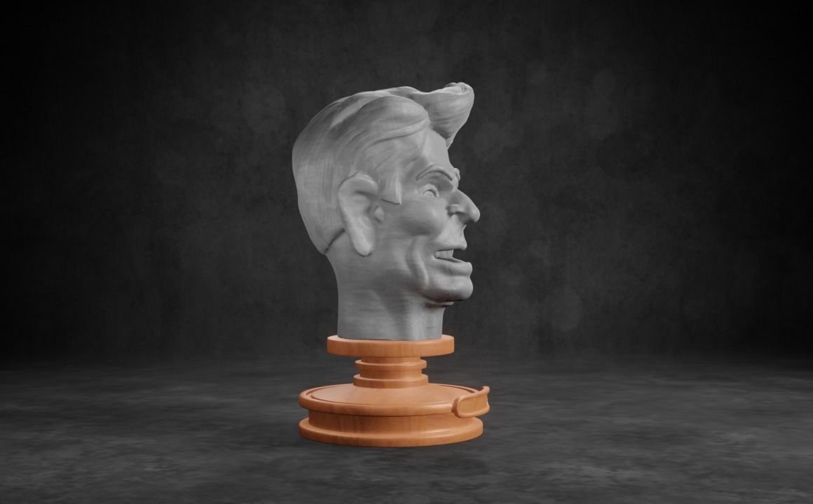 Ronald Reagan caricature STL 3D print model_7