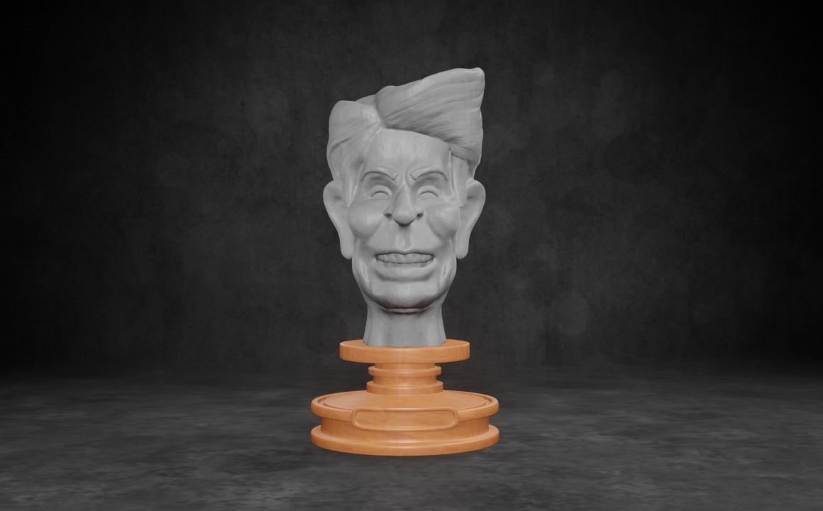 Ronald Reagan caricature STL 3D print model_5