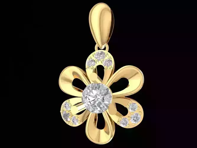 Flower Diamond Pendant for Women  2707