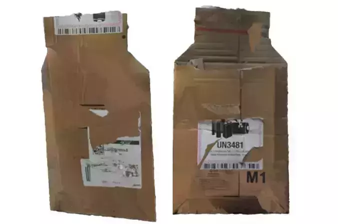 cardboard shipping box ripped torn paper 3D model