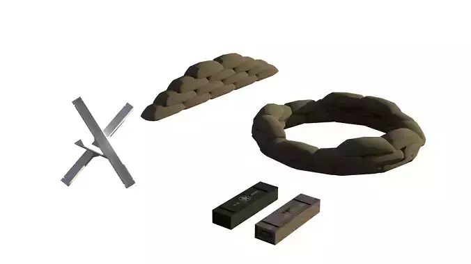 Roblox ww2 military props Low-poly 3D model