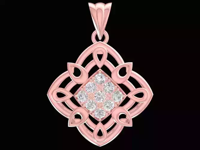 Elegant Geometric Diamond Pendant  2710