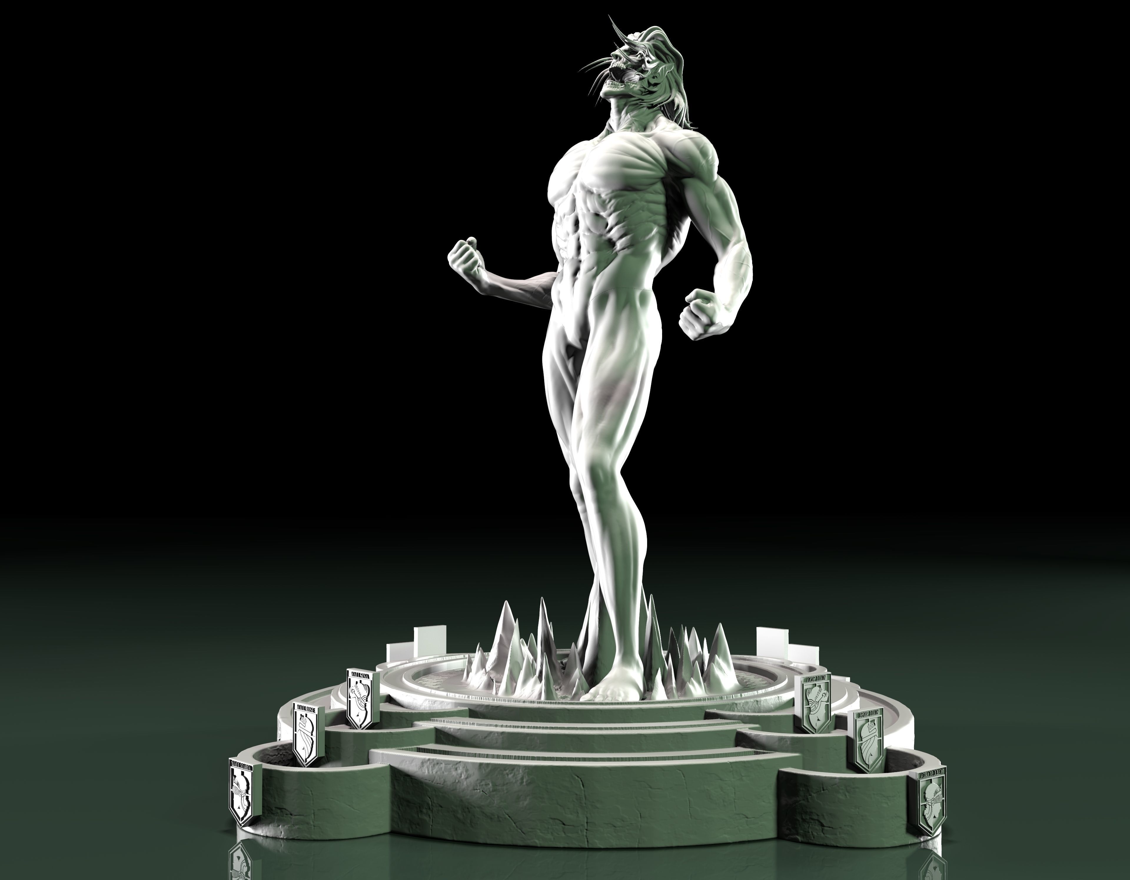 the attack titan statue 3D print model_2