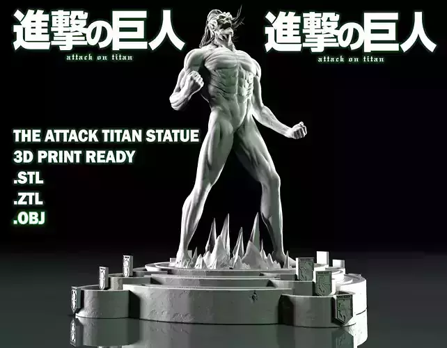 the attack titan statue