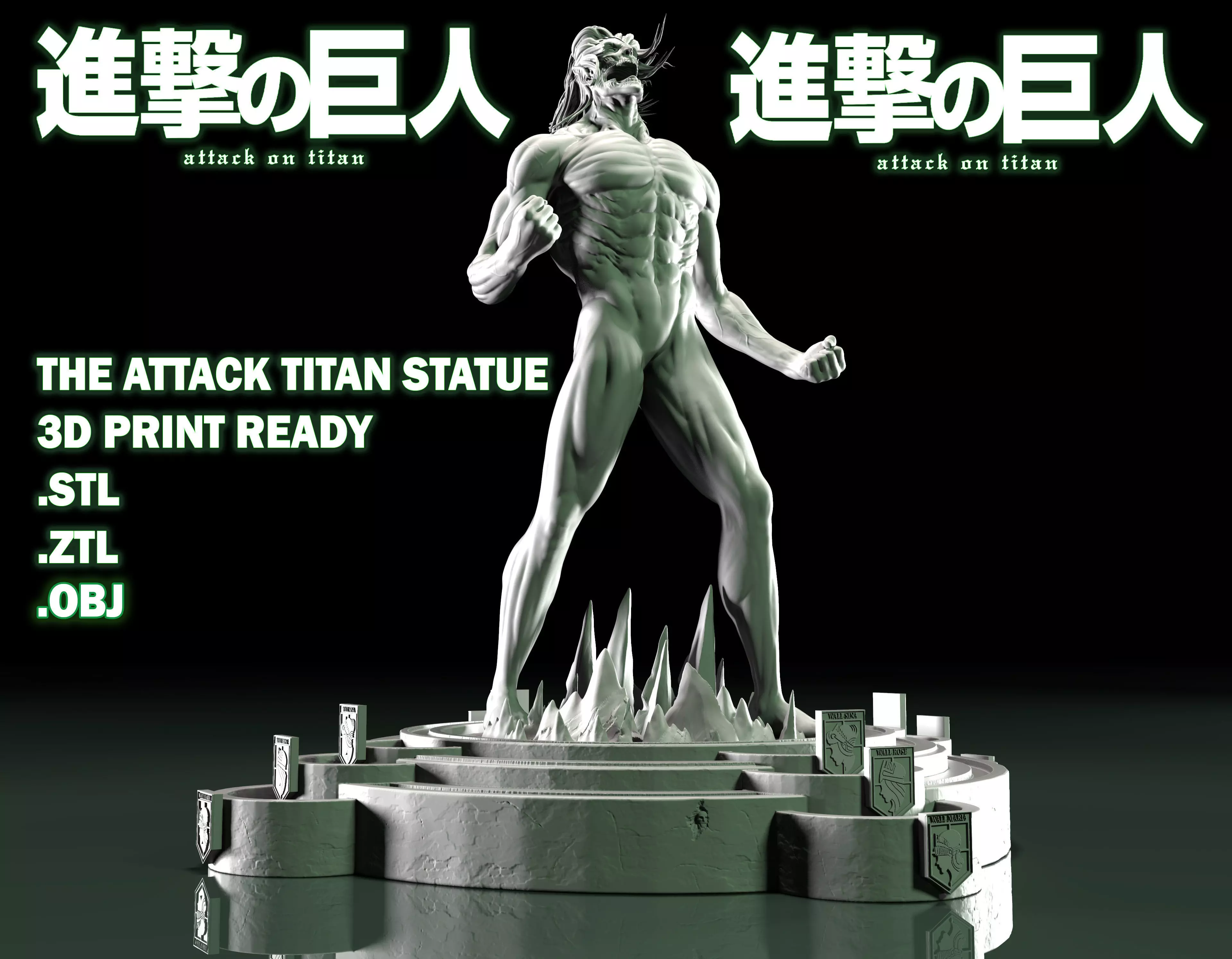 the attack titan statue 3D print model_0