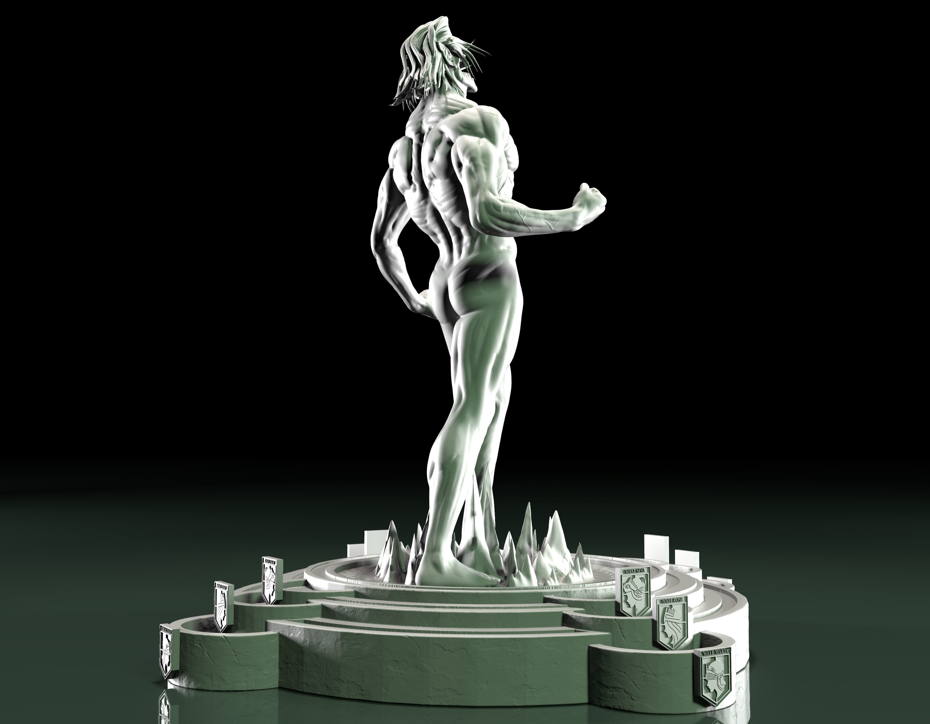 the attack titan statue 3D print model_3