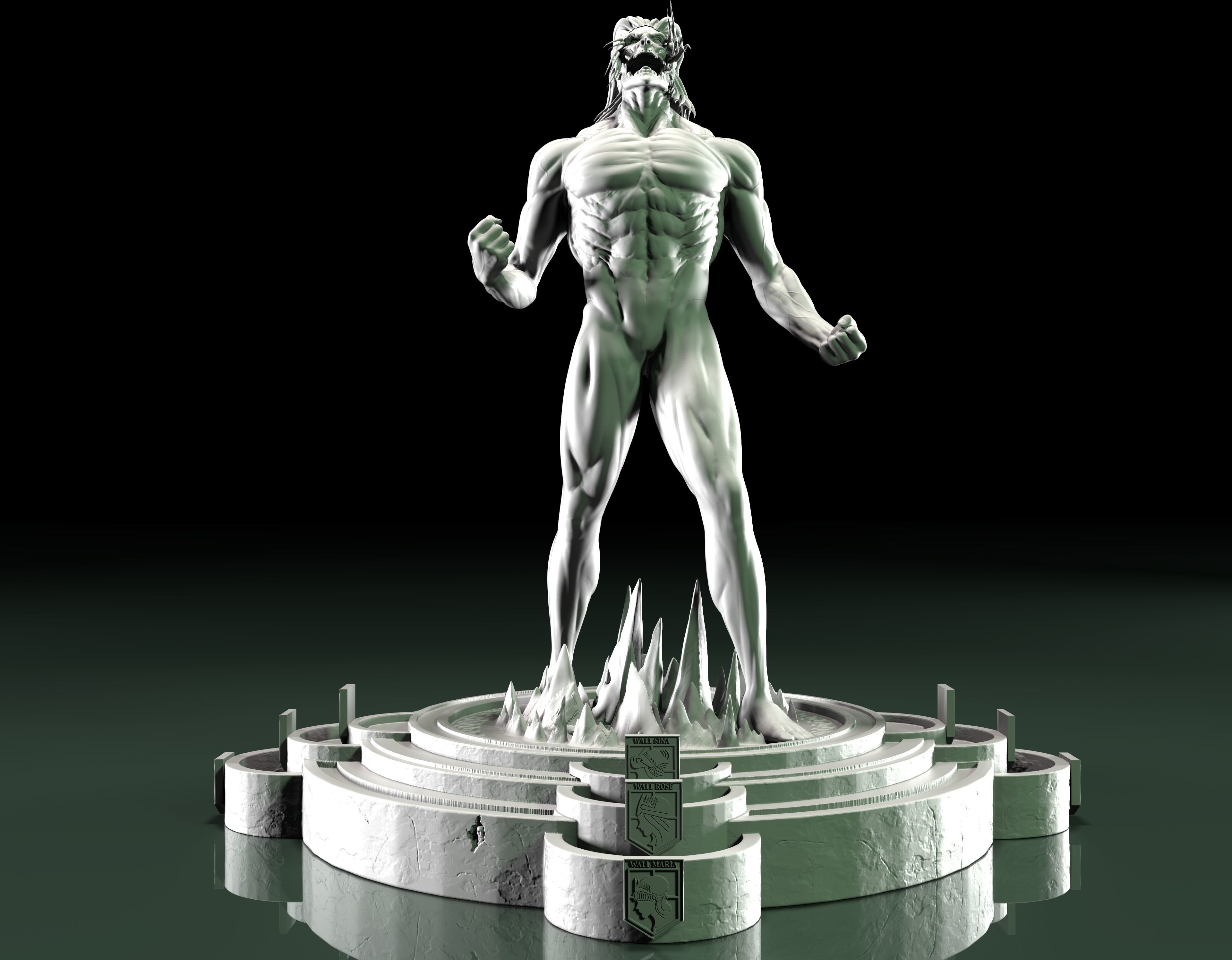 the attack titan statue 3D print model_1