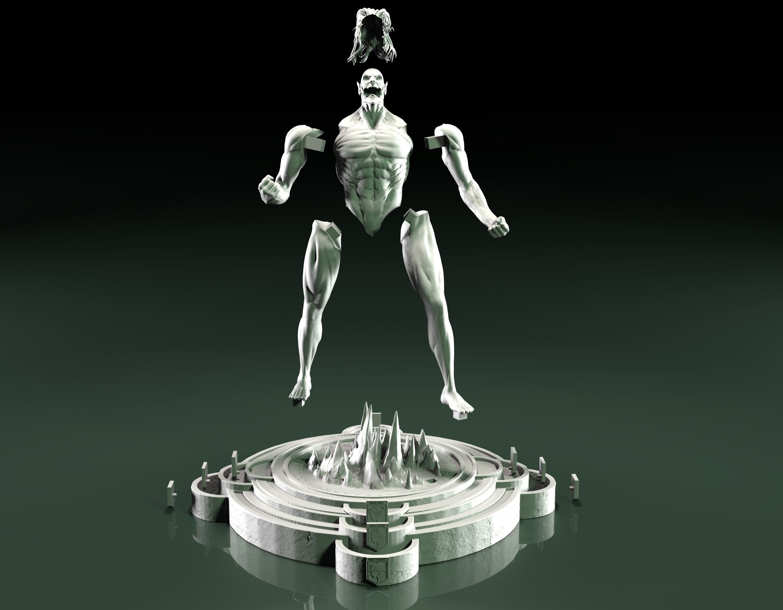 the attack titan statue 3D print model_4
