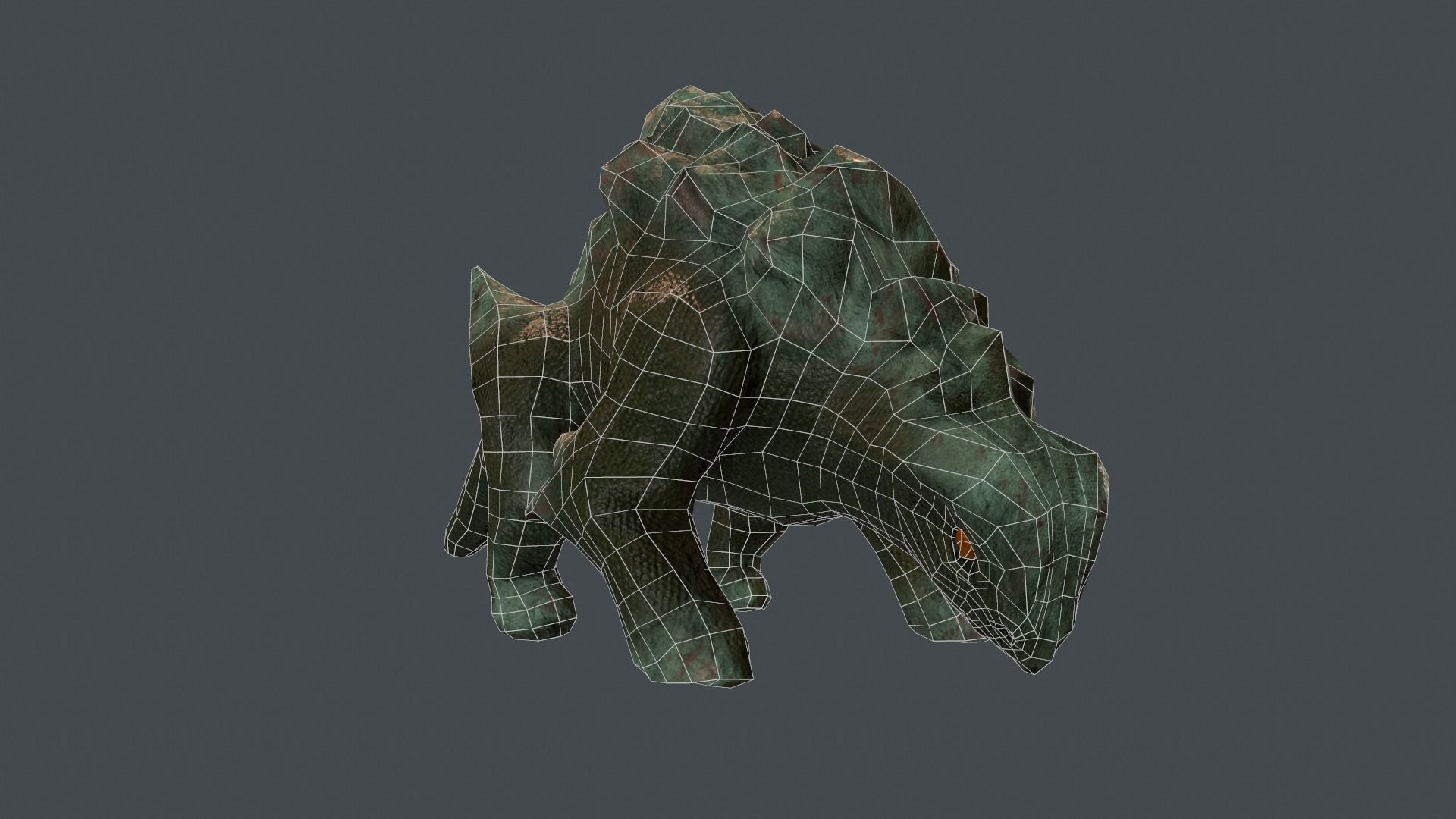 Dino Golem Low-poly 3D model_11