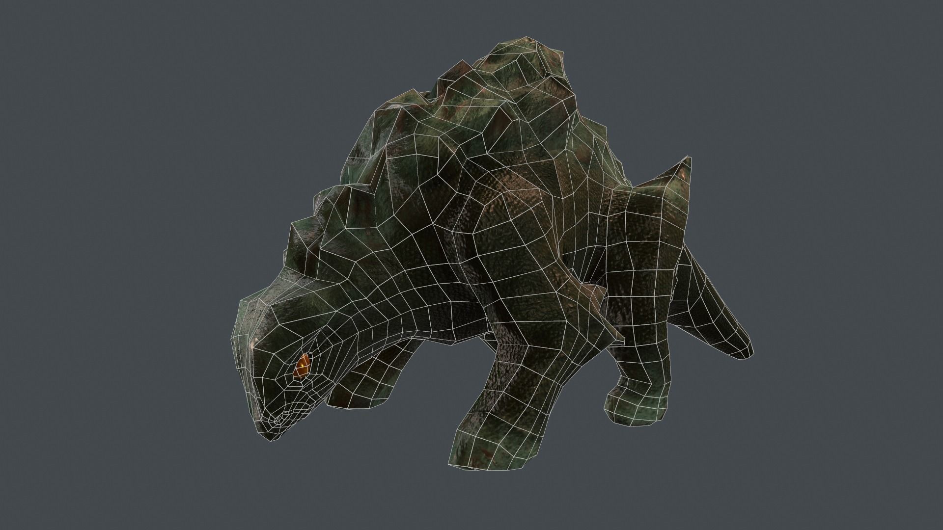 Dino Golem Low-poly 3D model_12