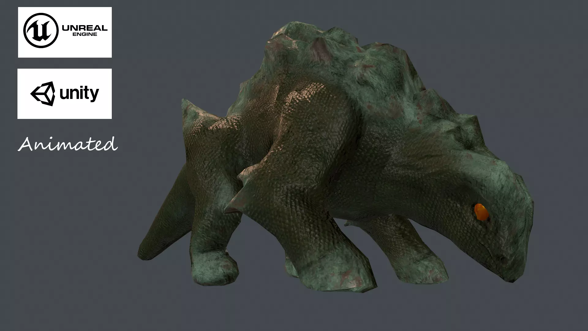 Dino Golem Low-poly 3D model_0