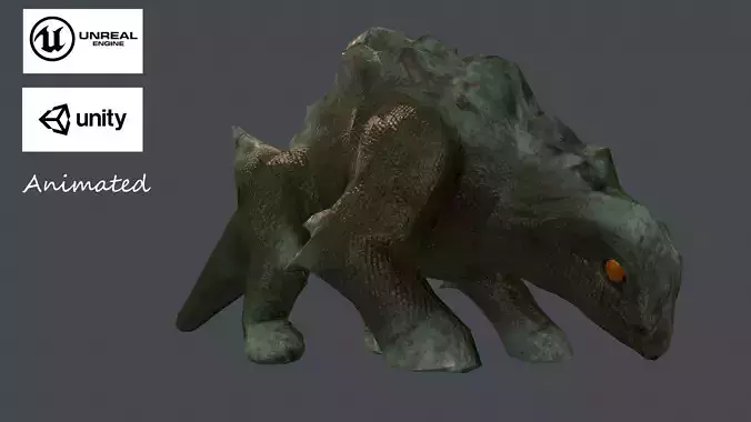 Dino Golem Low-poly 3D model