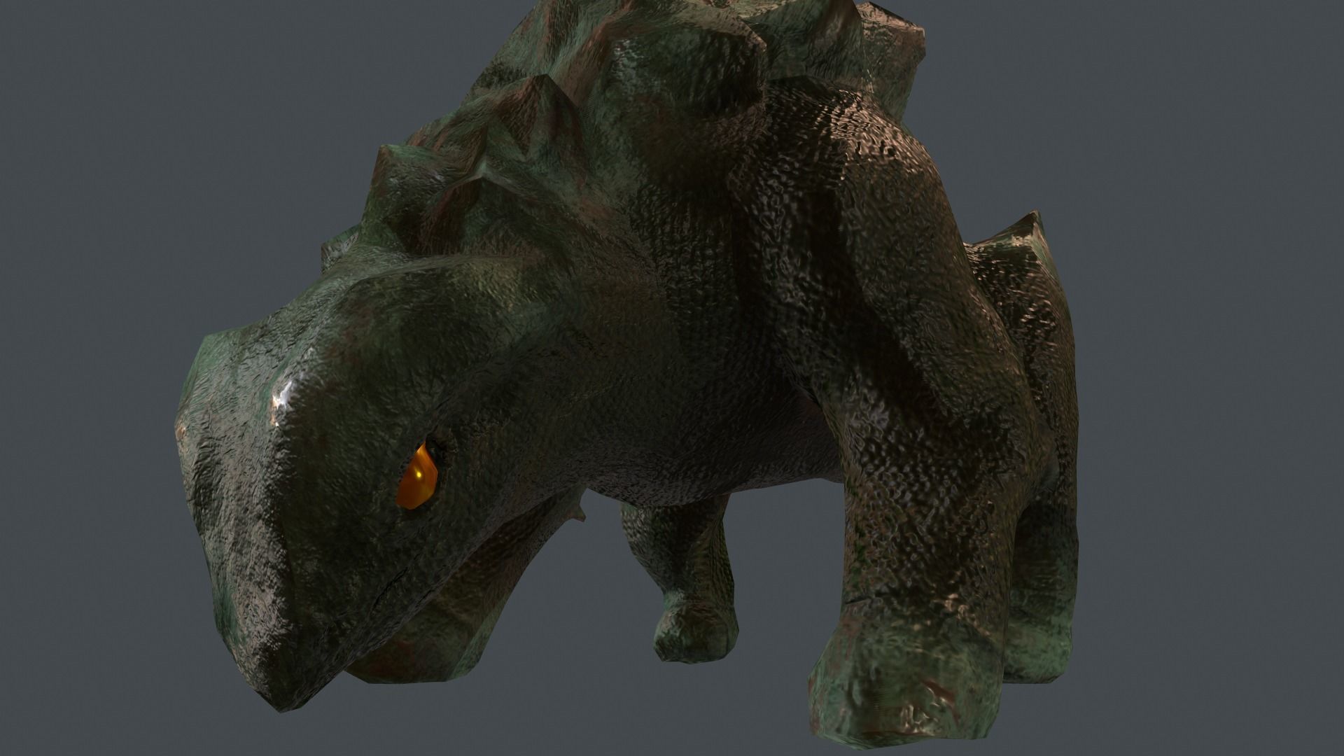 Dino Golem Low-poly 3D model_9