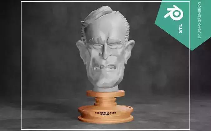 George H W Bush caricature STL