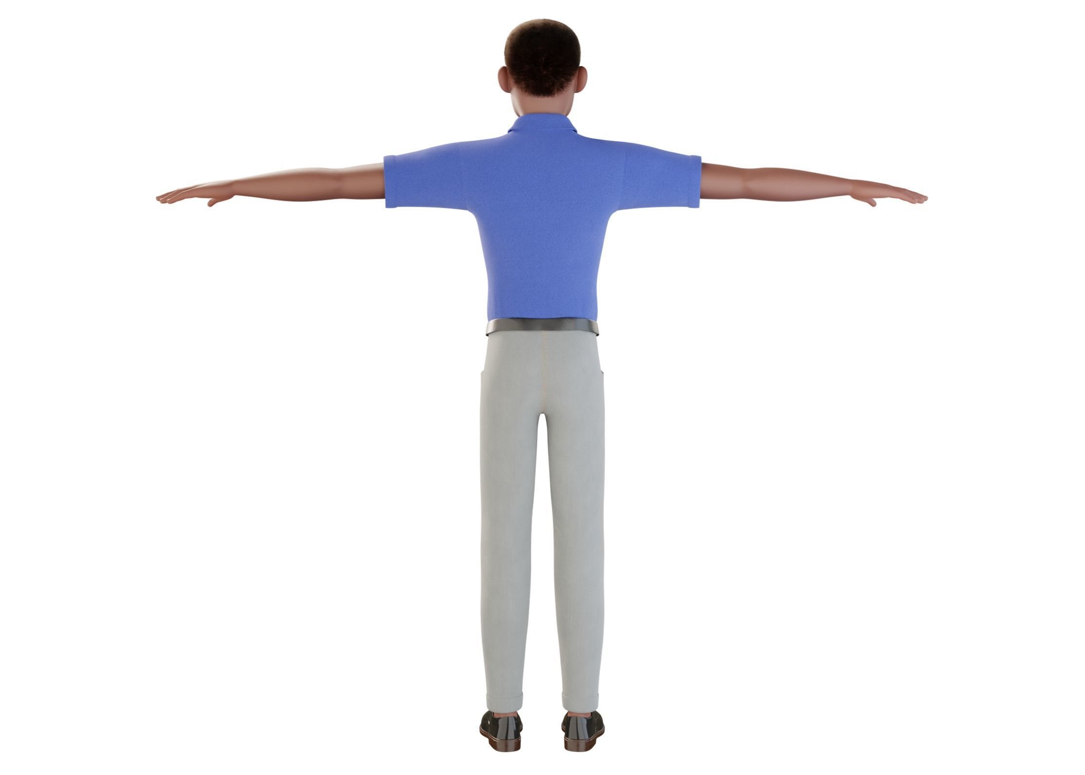 Cartoon Black Man Rigged Blender 3D model_15
