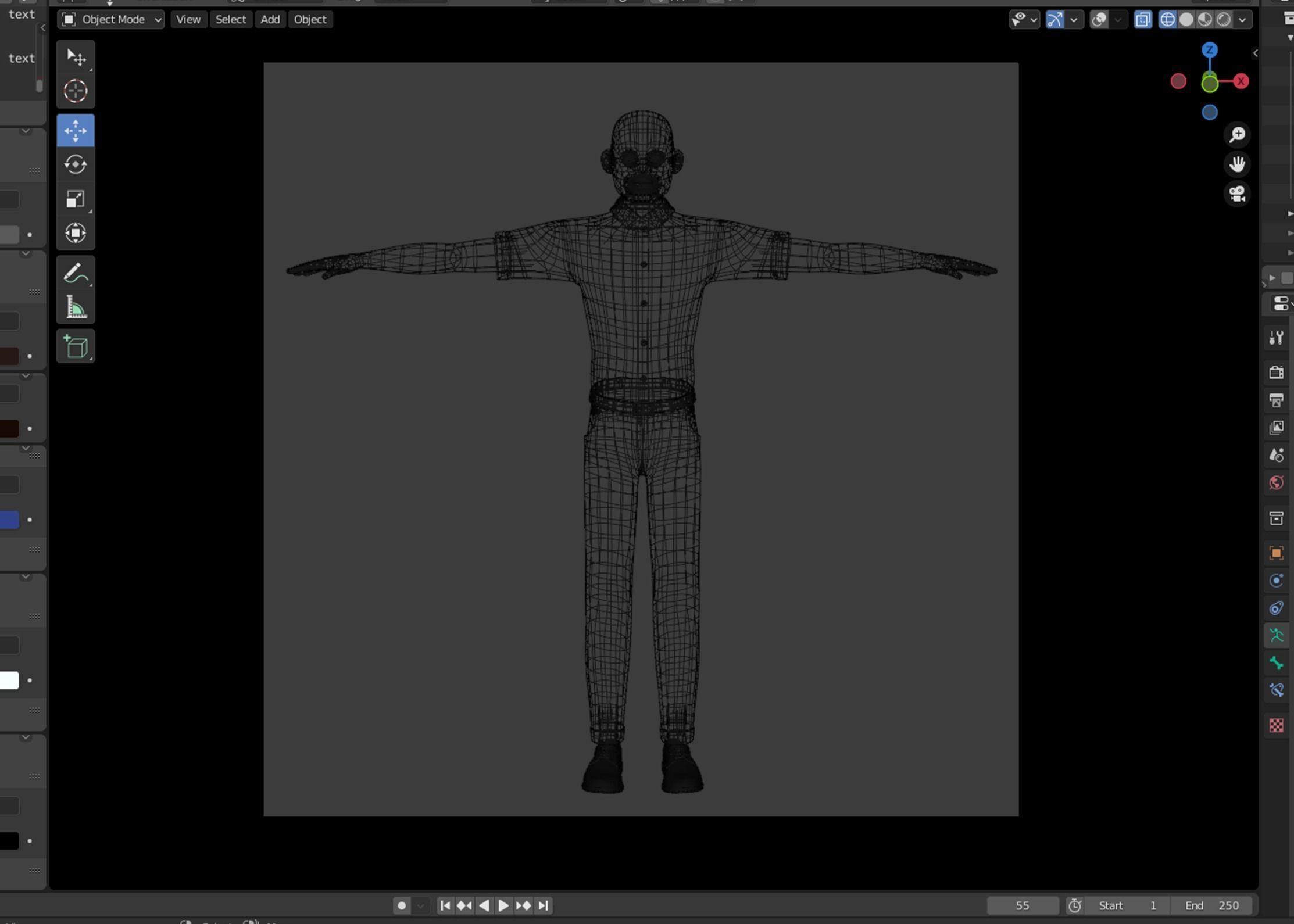 Cartoon Black Man Rigged Blender 3D model_24