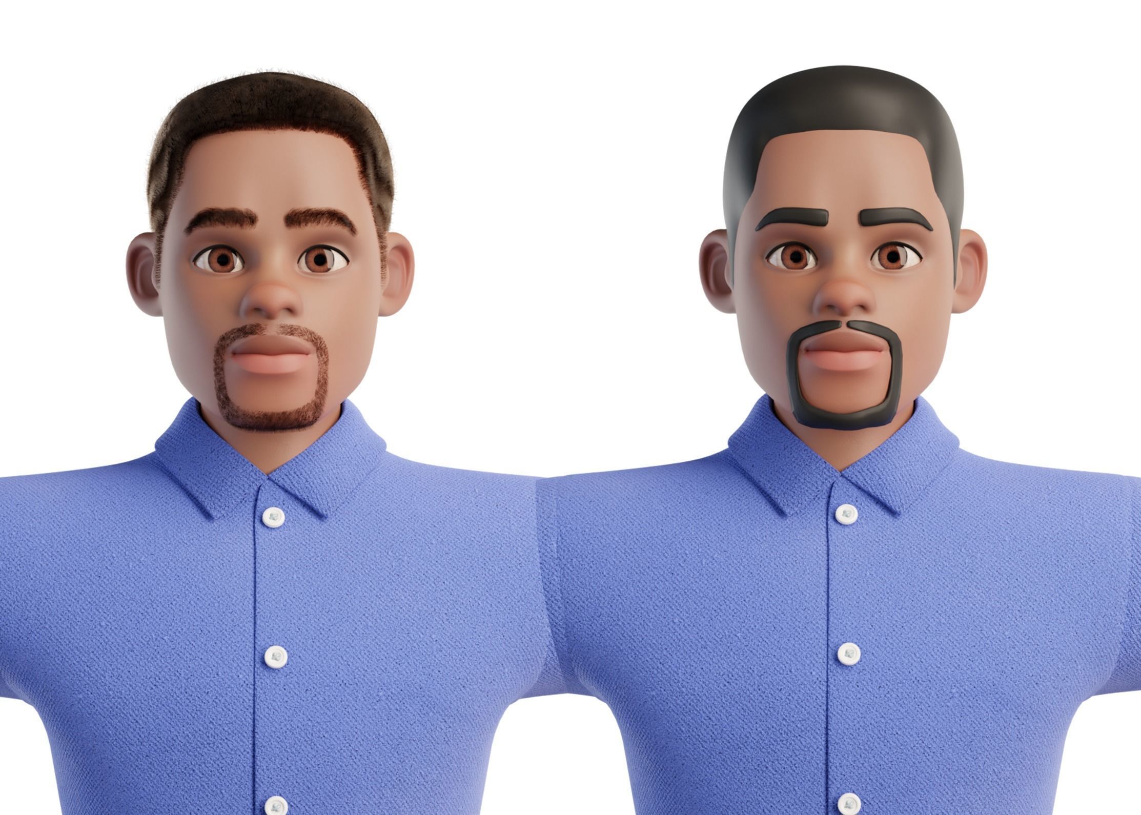Cartoon Black Man Rigged Blender 3D model_21