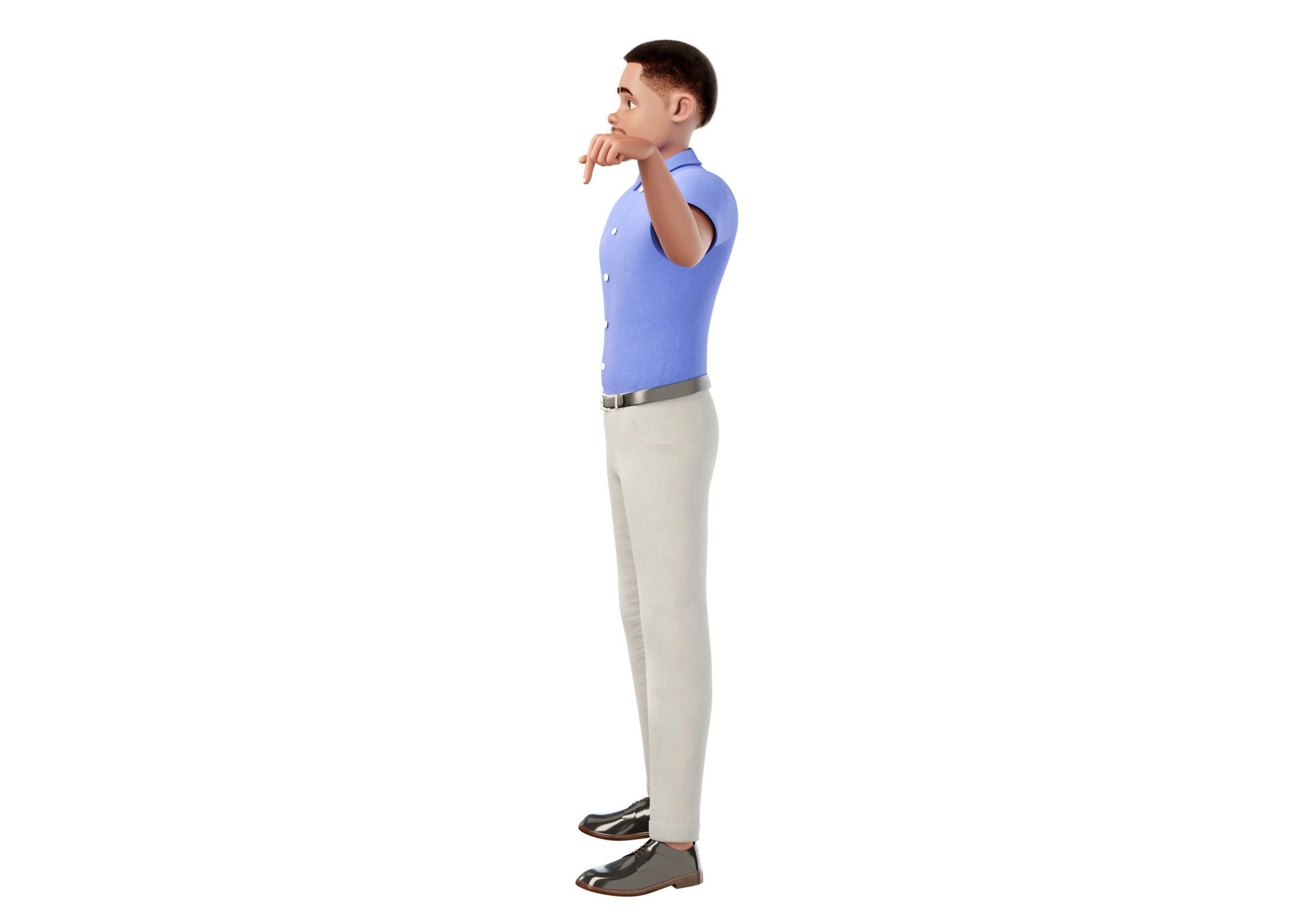 Cartoon Black Man Rigged Blender 3D model_23