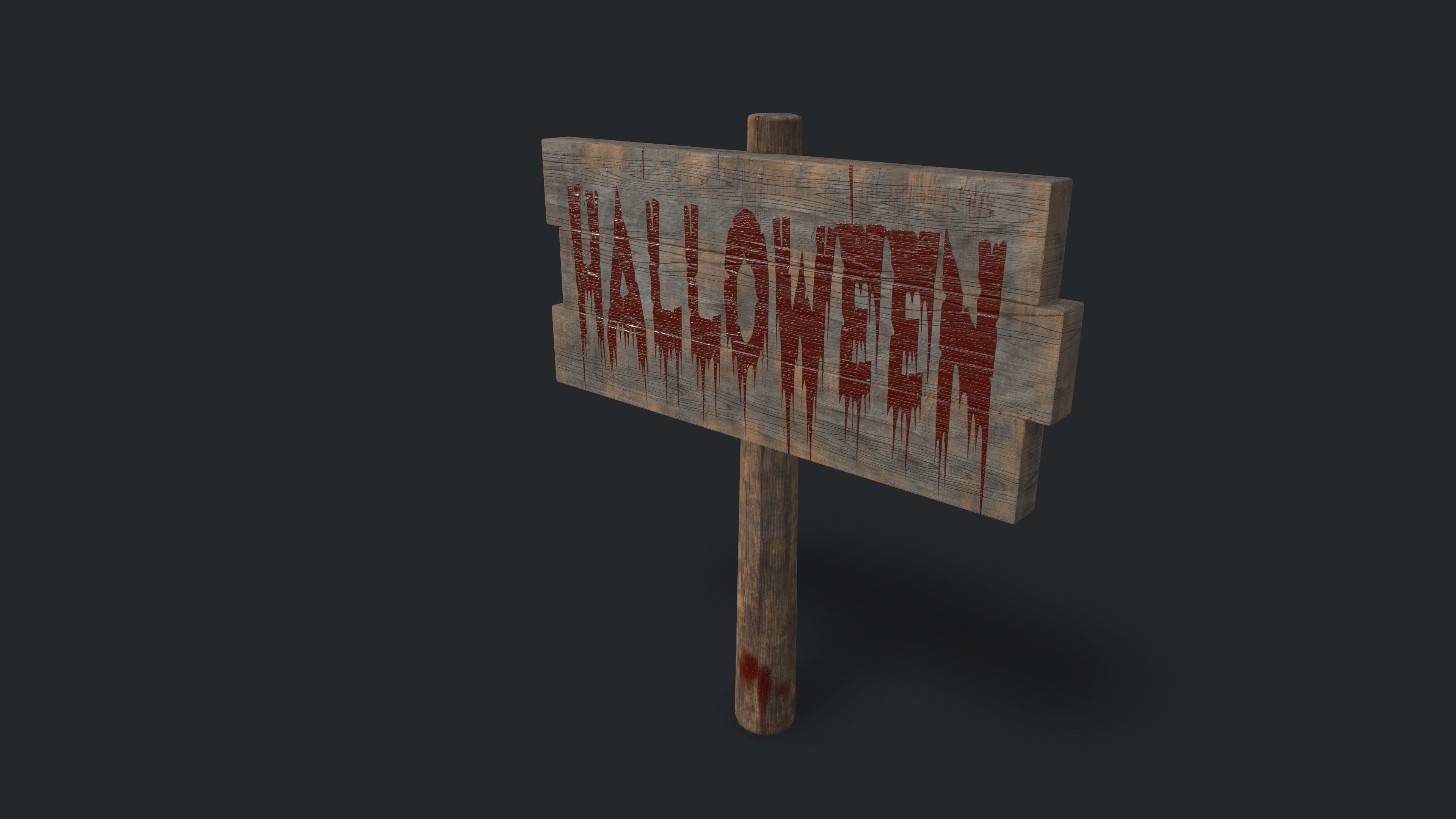 Halloween sign Low-poly 3D model_7