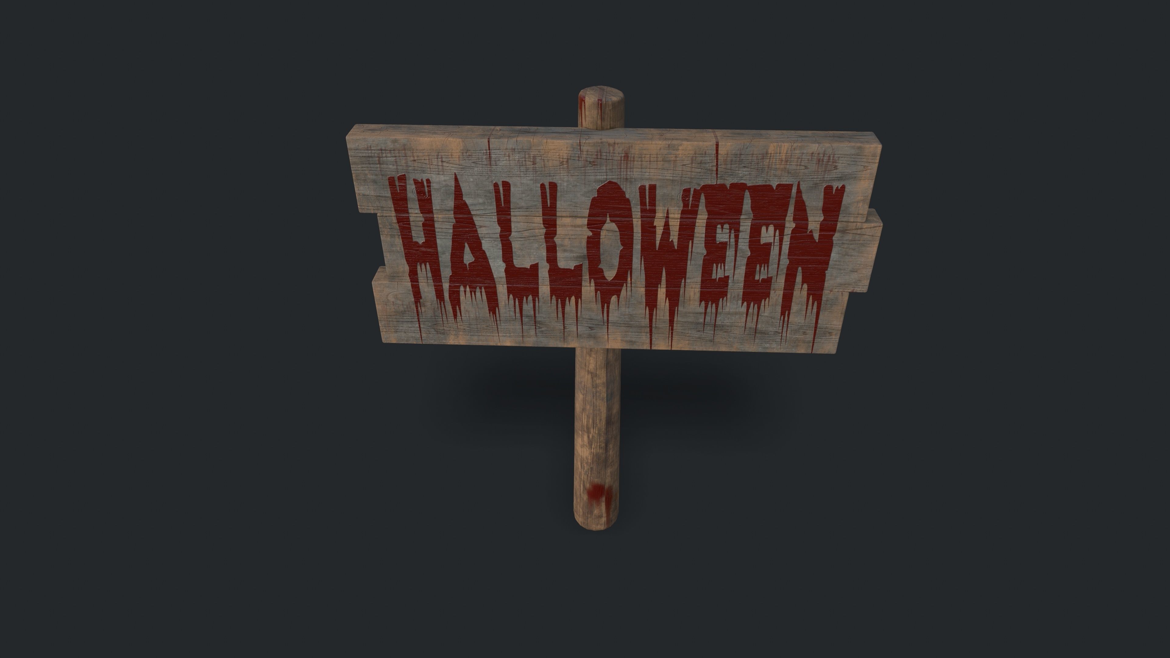 Halloween sign Low-poly 3D model_8