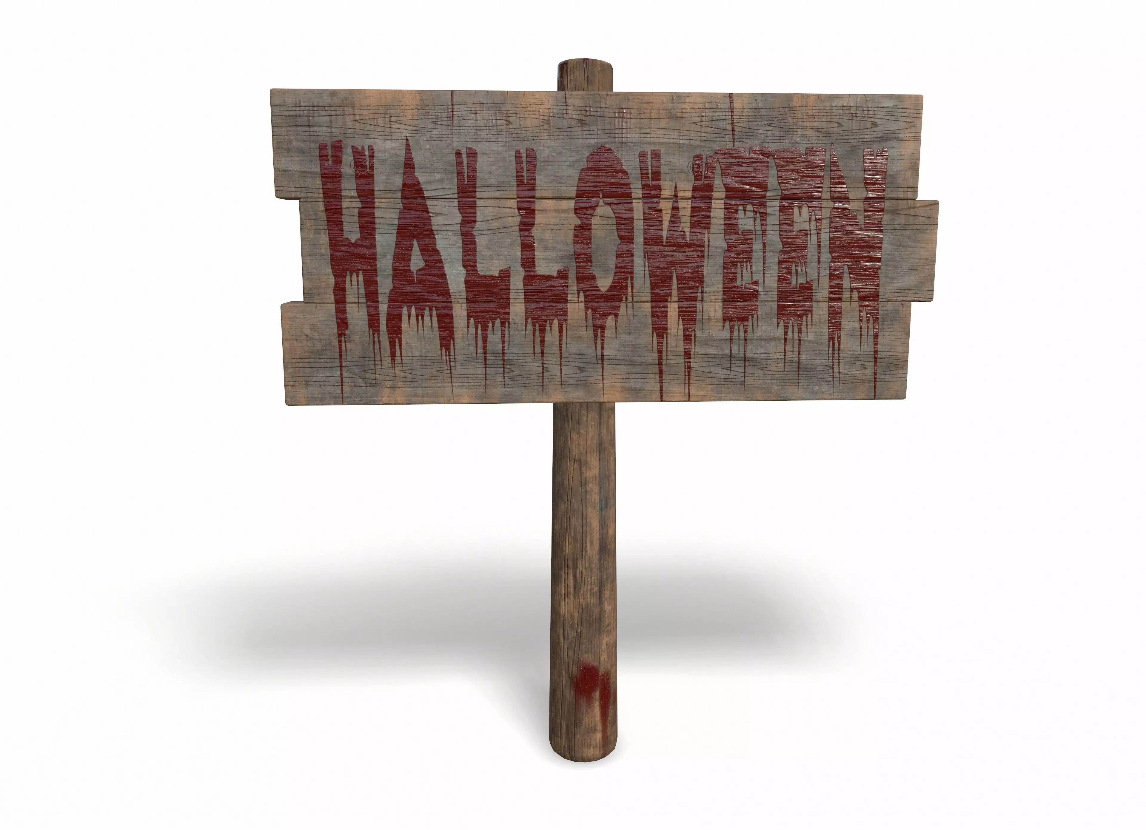 Halloween sign Low-poly 3D model_0