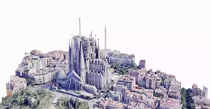  Holy Family - Sagrada Familia Low-poly 3D model