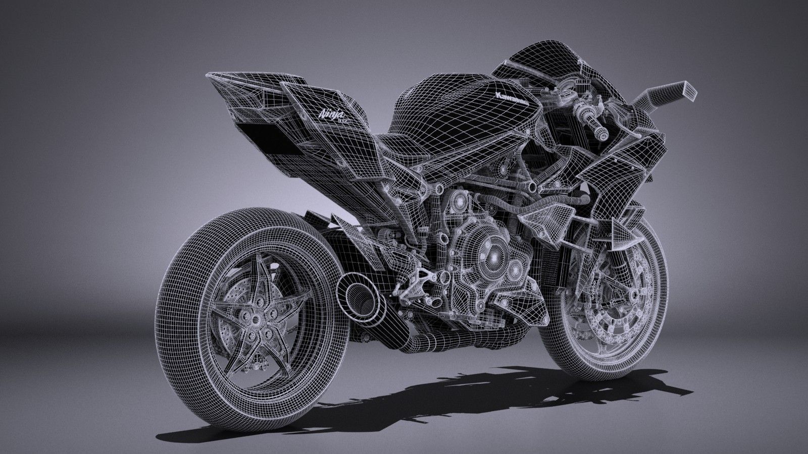 Kawasaki Ninja H2R Supercharged 2016 3D model_13