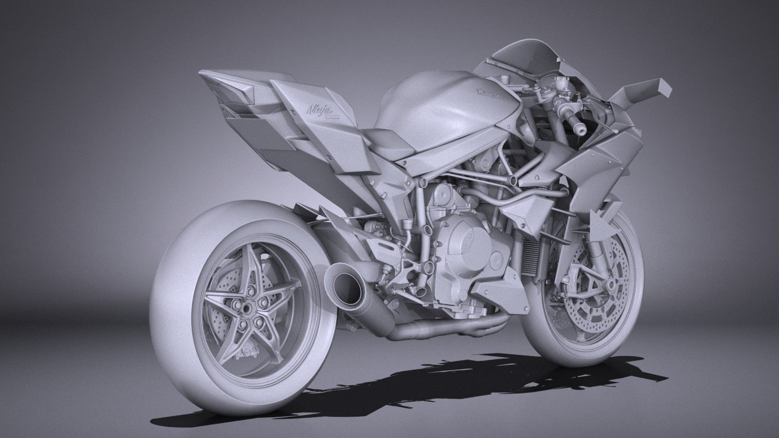 Kawasaki Ninja H2R Supercharged 2016 3D model_11