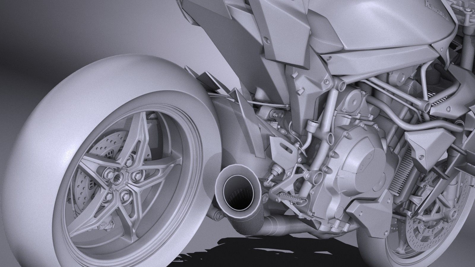 Kawasaki Ninja H2R Supercharged 2016 3D model_10
