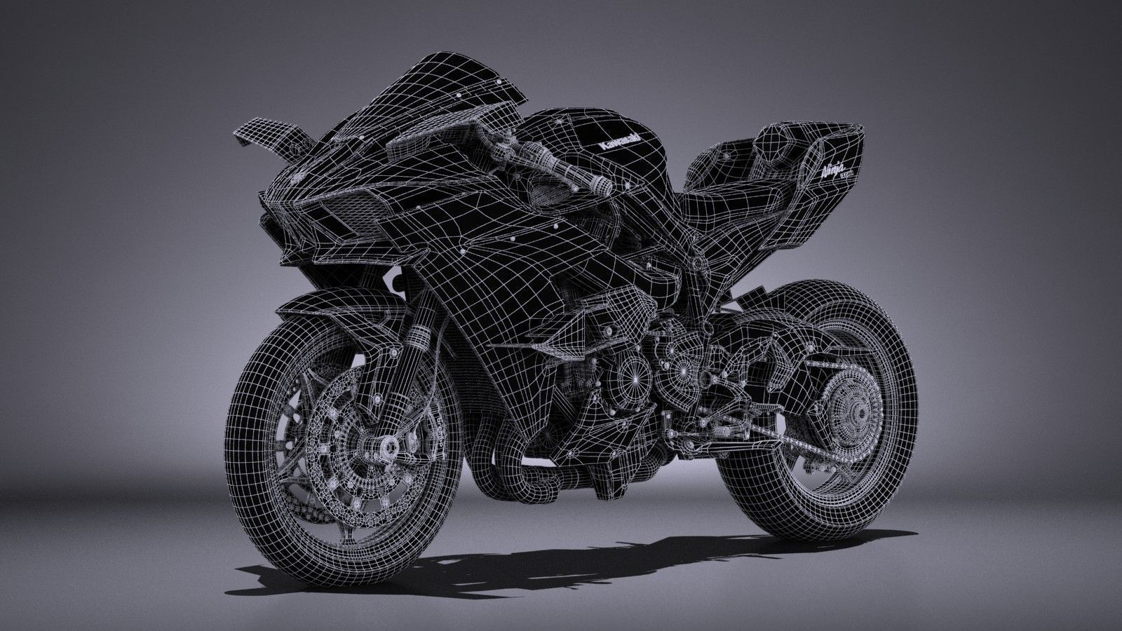 Kawasaki Ninja H2R Supercharged 2016 3D model_14